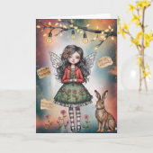 Carte de vœux de fille chic shabby (Fleur jaune)