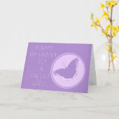 Carte de voeux de fille d'anniversaire - manteau (Fleur jaune)