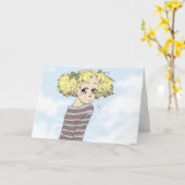 Carte de voeux de fille de Manga (Fleur jaune)