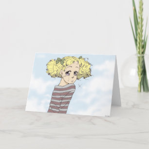 Carte de voeux de fille de Manga