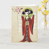 Carte de voeux de fille de Sakura (Fleur jaune)