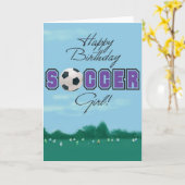 Carte de voeux de fille du football (Fleur jaune)