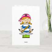 Carte de voeux de fille pirate (Dos)