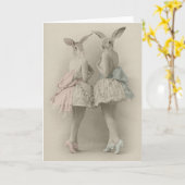 Carte de voeux de filles de lapin (Fleur jaune)