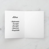 Carte de voeux de filles de zodiaque - Balance (Intérieur)