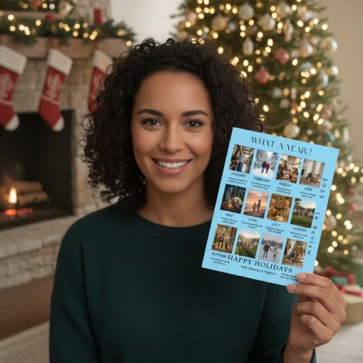 Carte de vœux de fin d'année avec une photo de fam