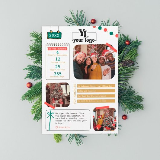 Carte de vœux de fin d'année de la société pour un