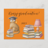 Carte de voeux de fin d'études d'un chat mignon ét (Devant)