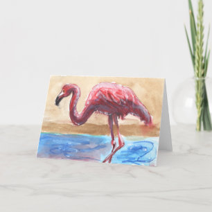 Carte de voeux de Flamant rose