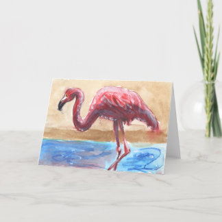 Carte de voeux de Flamant rose