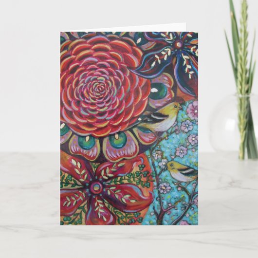 Carte de voeux de fleur de ressort (Devant)