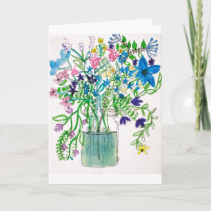 Carte de voeux de fleur sauvage