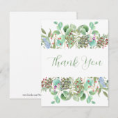 Carte de voeux de fleurs botaniques d'aquarelle (Devant / Derrière)