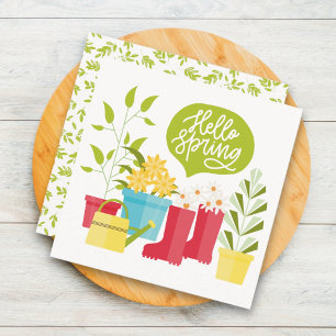 Carte de vœux de fleurs de jardin Bonjour Printemp