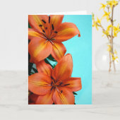 Carte de voeux de fleurs de lys de tigre orange (Fleur jaune)