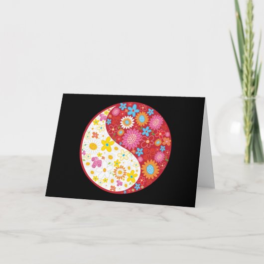 Carte de voeux de fleurs de Yin Yang (Devant)