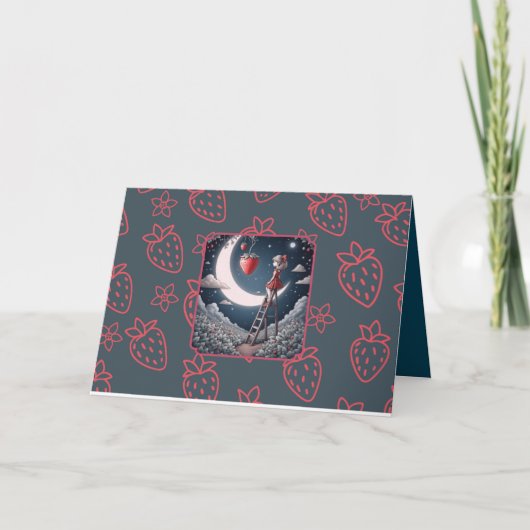 Carte de voeux de fraise lune (Devant)