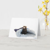 Carte de voeux de furet (Fleur jaune)