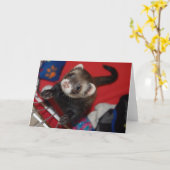 Carte de voeux de furet (Fleur jaune)