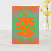 Carte de voeux de Ganesh (Fleur jaune)