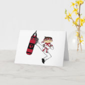 Carte de voeux de garçon de karaté (Fleur jaune)