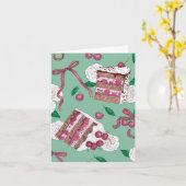 Carte de voeux de gâteau de la Forêt-Noire (Fleur jaune)