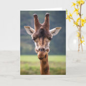 Carte de voeux de girafe (Fleur jaune)