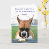 Carte de voeux de glouton de boxeur (Fleur jaune)