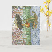 Carte de voeux de gnome de pluie (Fleur jaune)