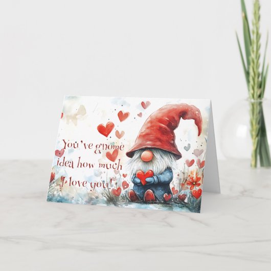 Carte de vœux de gnome pour la Saint-Valentin (Devant)