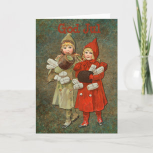 Carte de voeux de God Jul Folked