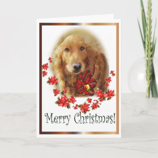 Carte de voeux de golden retriever de Noël (Devant)