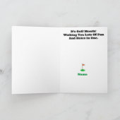 Carte de voeux de golf pour homme de cheveux Brown (Intérieur)