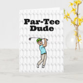 Carte de voeux de golf pour homme de cheveux Brown (Fleur jaune)