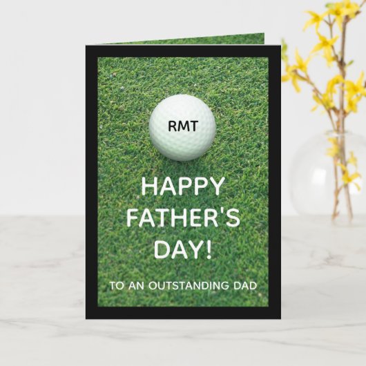 Carte de voeux de golf sur mesure Monogramme Fête  (Fleur jaune)