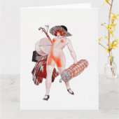 Carte de voeux de golf vintage (Fleur jaune)