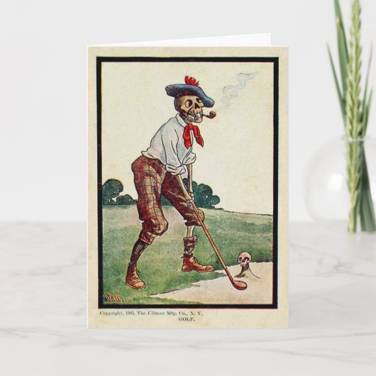 Carte de voeux de golf vintage 1905 (Devant)