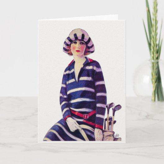 Carte de voeux de golf vintage 1925 (Devant)