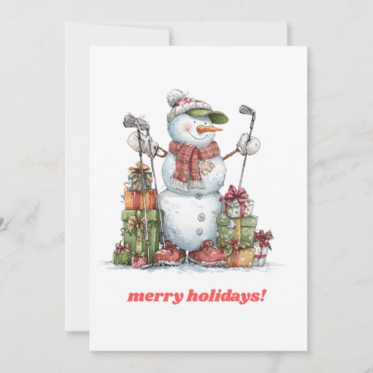 Carte de vœux de golfeur joyeux Noël (Devant)
