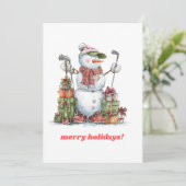 Carte de vœux de golfeur joyeux Noël (Debout devant)
