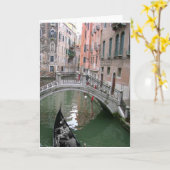 Carte de voeux de gondole de Venise (Fleur jaune)