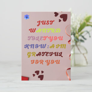 Carte de vœux de gratitude juste parce que par SMI