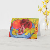 Carte de voeux de grenade et Physalis (Fleur jaune)