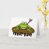 Carte de voeux de grenouille cool (Fleur jaune)
