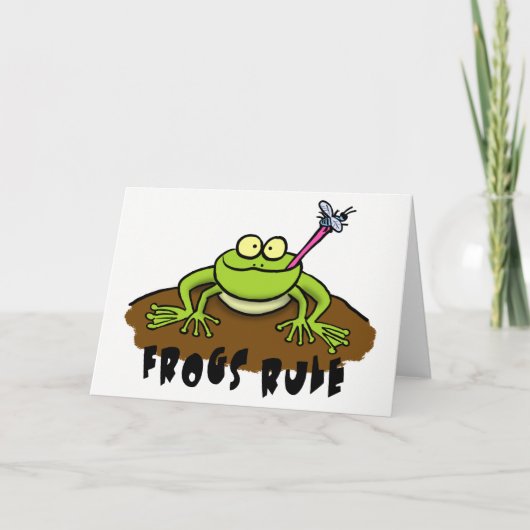 Carte de voeux de grenouille cool (Devant)