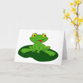 Carte de voeux de grenouille de bande dessinée (Fleur jaune)