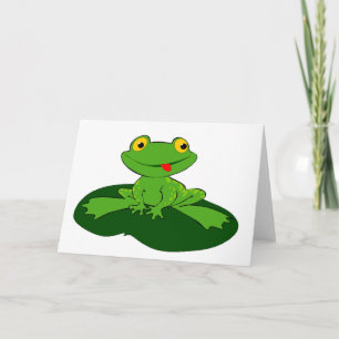 Carte de voeux de grenouille de bande dessinée