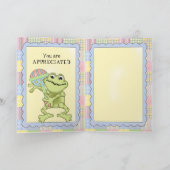 Carte de voeux de grenouille de bébé de Merci (Intérieur)
