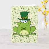 CARTE DE VOEUX DE GRENOUILLE DE LUTIN (Fleur jaune)