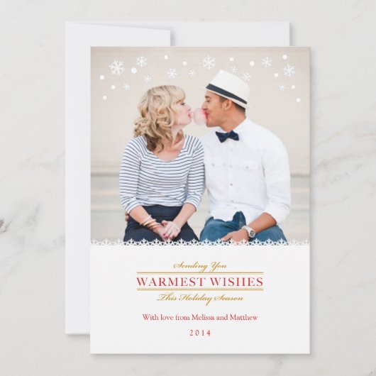 Carte de vœux de groupe de Noël Flocons de neige c (Devant)